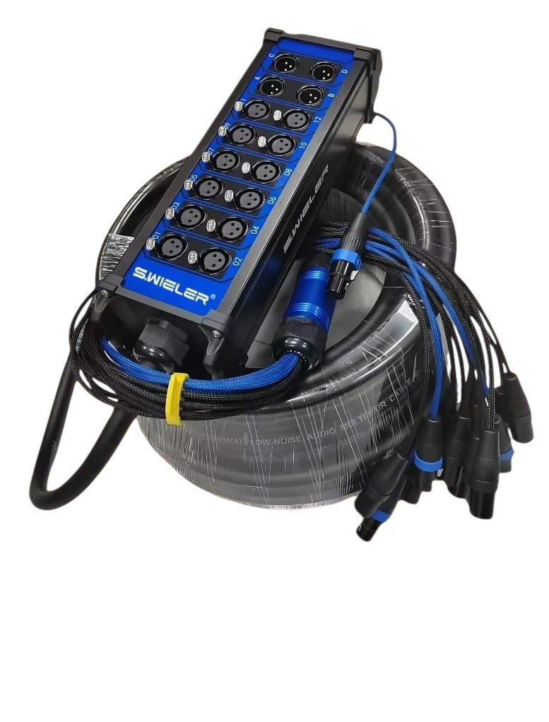 12-Channel 4-Output Professional Low-Noise Audio Multicore Stage Box Snake Cable