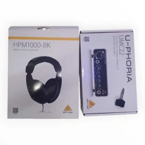 Behringer U-PHORIA UMC22 Audio Interface & HPM1000-BK Headphones Bundle