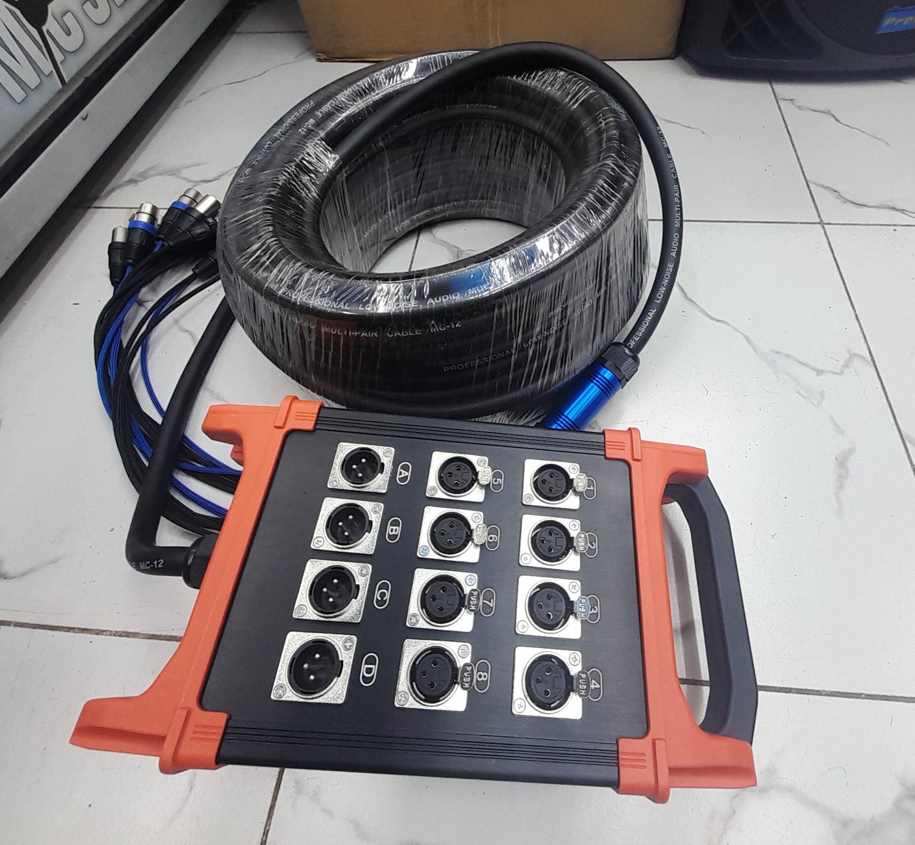 30m 12-Channel Live Sound Audio Snake cable & Stage Box