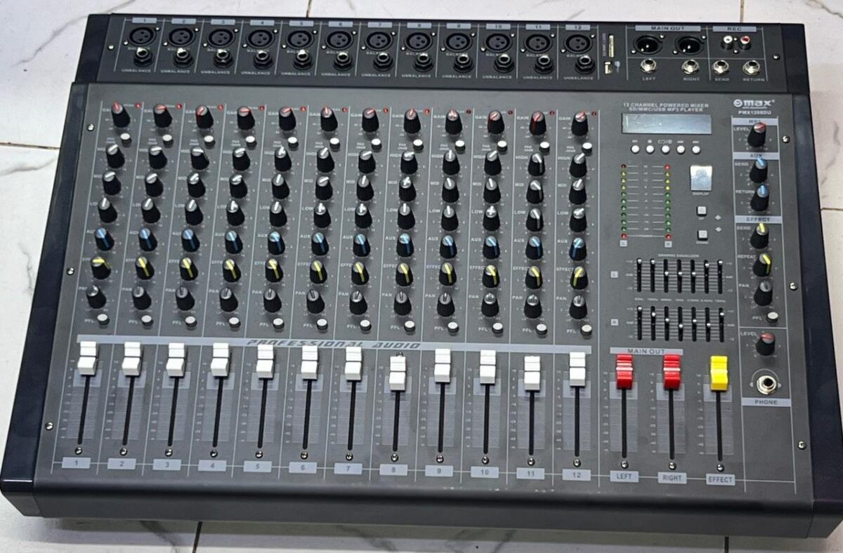 Max Audio PMX12 Powered Mixer | 12-Channel Bluetooth Amplifier