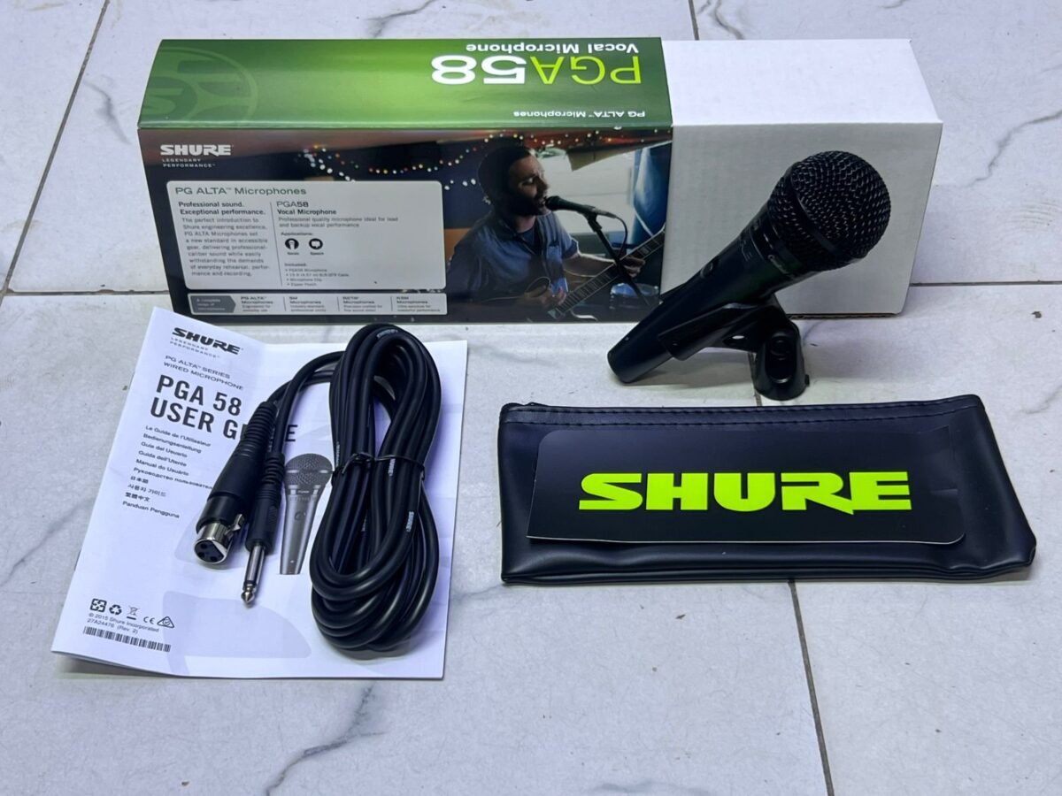 Shure PGA58 Dynamic Vocal Microphone with Cable and Clip